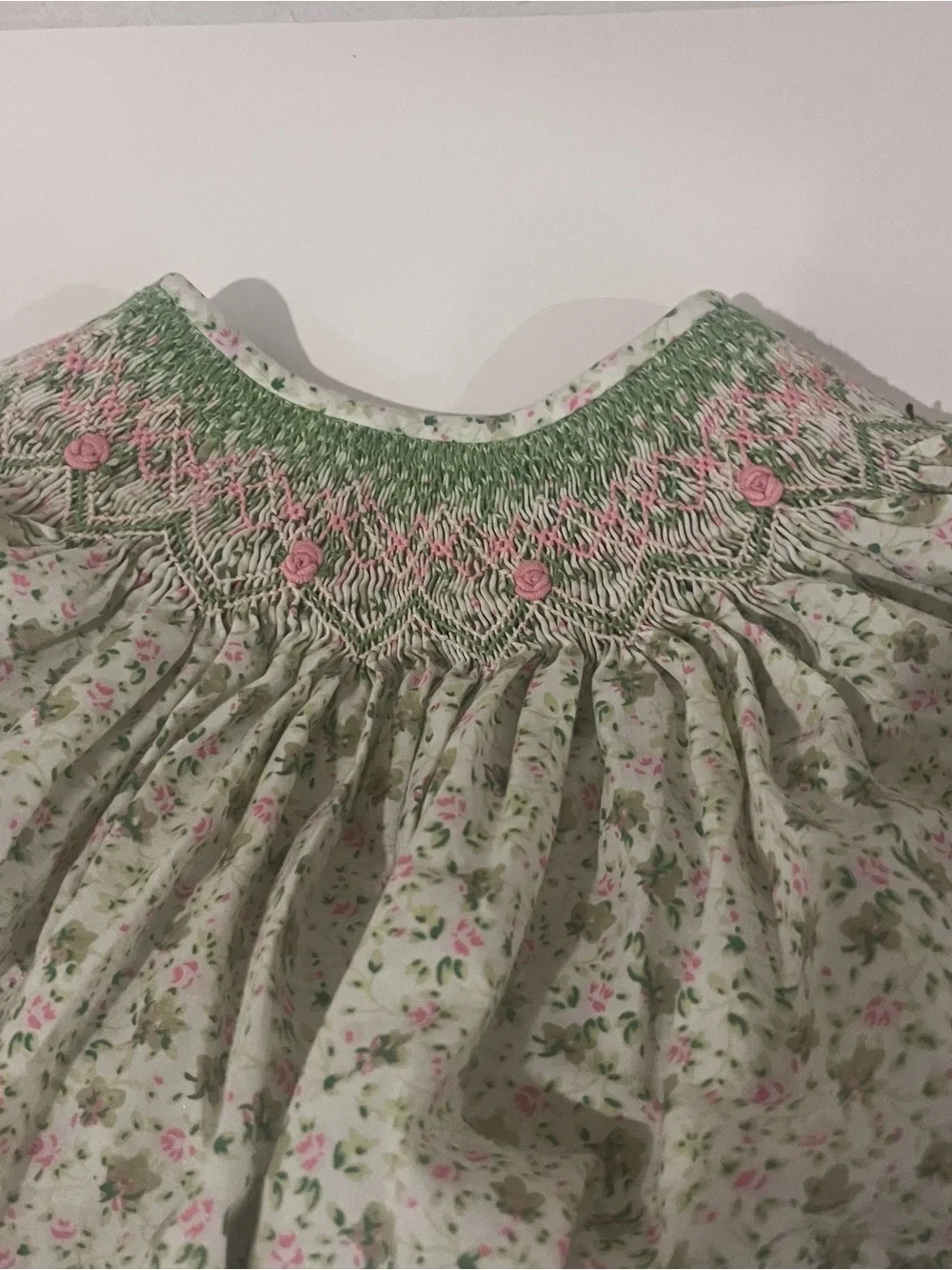 Remember Nguyen Smocked Floral Pant Set Toddler Girls 4T Pink Corduroy Pants